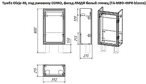 Тумба с раковиной Taliente Olejo 40 белый глянцевый для ванной в интернет-магазине Sanbest