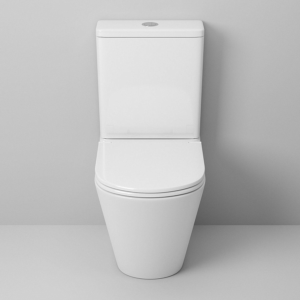 Унитаз напольный GROSSMAN GR-4450S безободковый, с бачком, с крышкой микролифт, белый глянцевый купить в интернет-магазине Sanbest