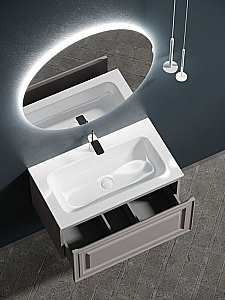 Тумба с раковиной Sancos Very VR80SM+CN7012MH 80 Doha Soft/раковина антрацит матовый для ванной в интернет-магазине Sanbest
