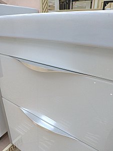 Тумба с раковиной напольная Misty Фест 60 Белый эмаль Стекло для ванной в интернет-магазине Sanbest