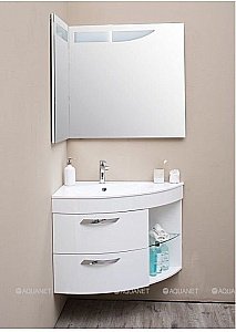 Зеркало De Aqua Трио Люкс 90 L/R белый в ванную от интернет-магазине сантехники Sanbest