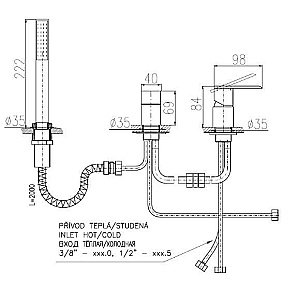 Cмеситель каскадный для ванны Rav-Slezak LOIRA LR575.5PZ купить в интернет-магазине сантехники Sanbest