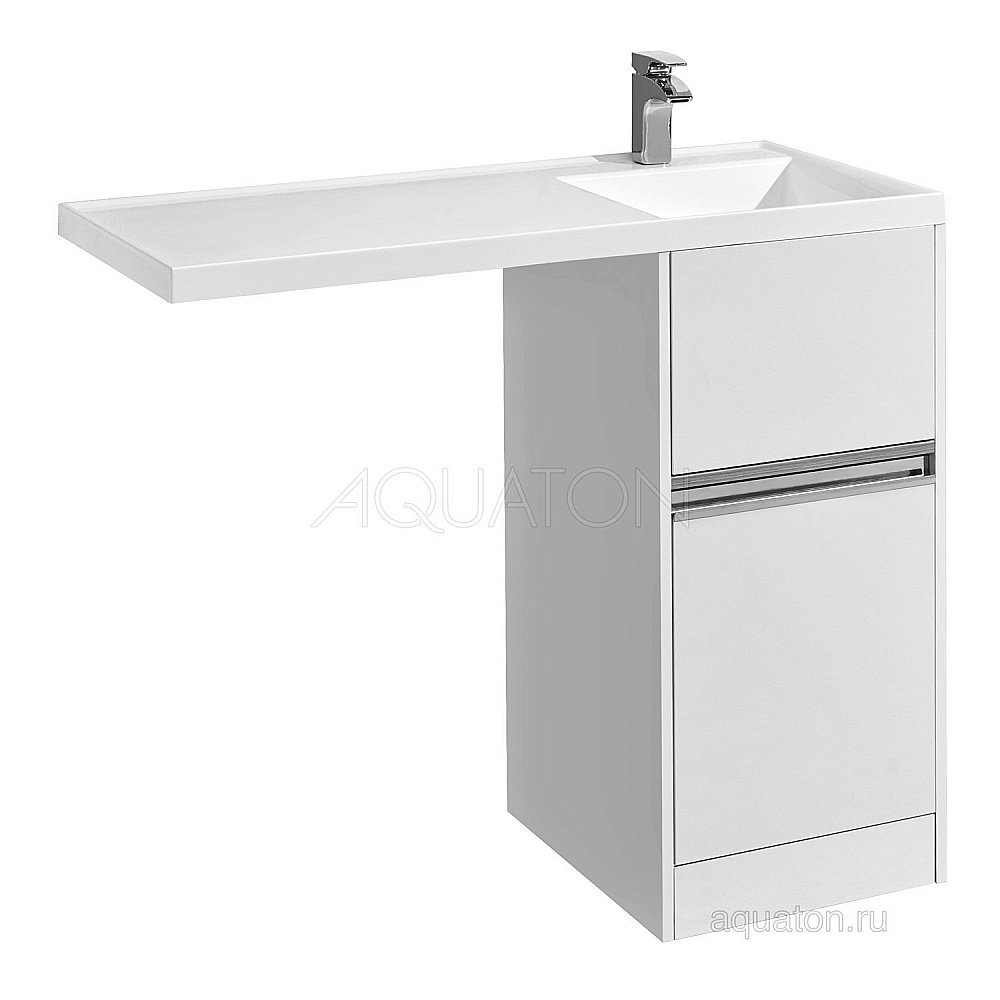 Тумба с раковиной Акватон Лондри 105 белая глянцевая для ванной в интернет-магазине Sanbest