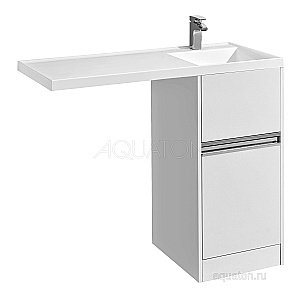 Тумба с раковиной Акватон Лондри 105 белая глянцевая для ванной в интернет-магазине Sanbest