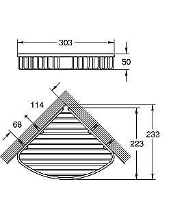 Полочка-решетка угловая Grohe BauCosmopolitan 40663001 купить в интернет-магазине сантехники Sanbest
