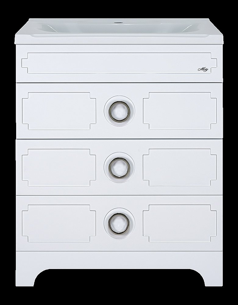 Тумба с раковиной Misty Лейла - 80 Пр-Лей01080-013Я белая для ванной в интернет-магазине Sanbest