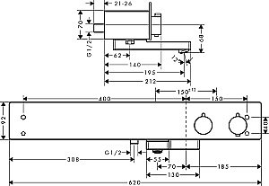 Термостат для ванны Hansgrohe ShowerTablet 13109000 купить в интернет-магазине сантехники Sanbest