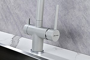 Смеситель для кухни Paulmark Serpentine Se213222-GRS серый дым купить в интернет-магазине сантехники Sanbest