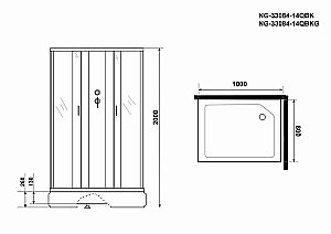 Душевая кабина Niagara Classic NG-33084-14QBKG 100х80 купить в интернет-магазине Sanbest