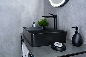 Раковина накладная Gid Geometrico 60 Bm9396 53344 черная матовая купить в интернет-магазине Sanbest