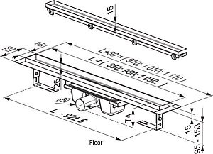 Душевой канал Ravak Floor OZ stainless 1050 купить в интернет-магазине Sanbest