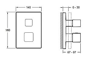 Встраиваемый смеситель для душа Jacob Delafon SQUARE E75391-CP купить в интернет-магазине сантехники Sanbest