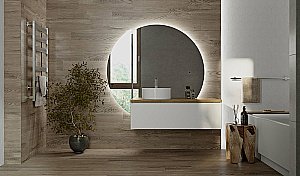 Зеркало Jorno Solis 34 Sol.11.34/W/JR белое в ванную от интернет-магазине сантехники Sanbest