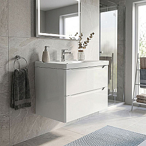 Тумба с раковиной Azario LOTOS 70/2 CS00084143 белая/дуб для ванной в интернет-магазине Sanbest