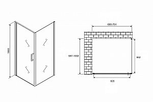 Душевой уголок Abber Sonnenstrand AG04070-S100 70x100 купить в интернет-магазине Sanbest