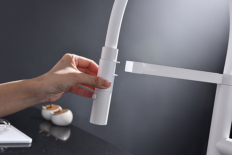 Смеситель для кухни Paulmark Leader Le214101-WH белый матовый купить в интернет-магазине сантехники Sanbest