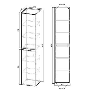 Шкаф подвесной Vincea Vico VSC-2V170CN 35 Carbone для ванной в интернет-магазине сантехники Sanbest