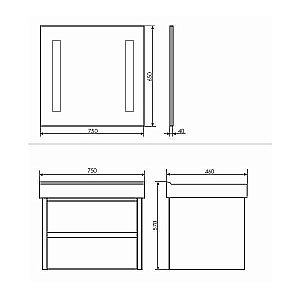 Тумба с раковиной Comforty Дублин 75 для ванной в интернет-магазине Sanbest