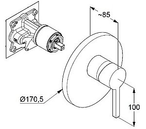Смеситель для душа Kludi Nova Fonte 206553915 черный купить в интернет-магазине сантехники Sanbest