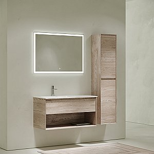 Тумба с раковиной Sancos Marmi 1.0 MR1.0100LEG дуб галифакс натуральный для ванной в интернет-магазине Sanbest