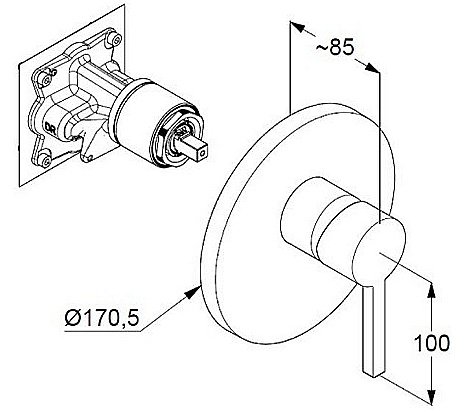 Смеситель для душа Kludi Nova Fonte 206553915 черный купить в интернет-магазине сантехники Sanbest
