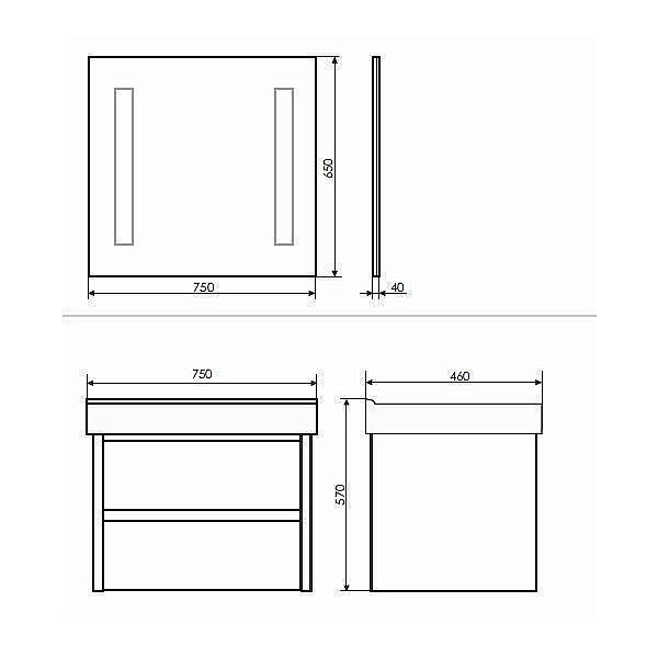 Тумба с раковиной Comforty Дублин 75 для ванной в интернет-магазине Sanbest