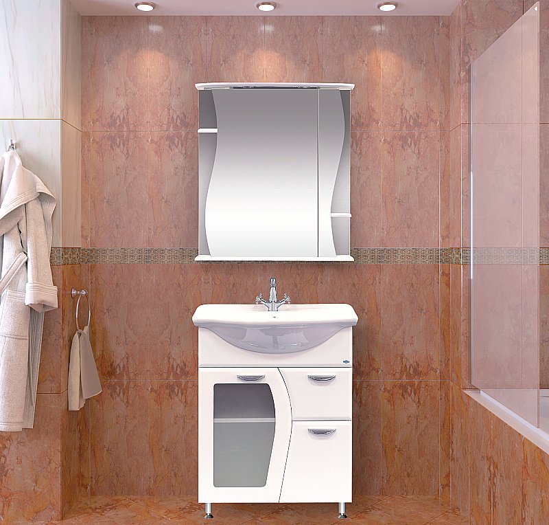 Зеркальный шкаф Misty Лиана 65 белый купить в интернет-магазине сантехники Sanbest