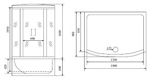 Душевой бокс Timo T-7750 NEW 150х90 купить в интернет-магазине Sanbest