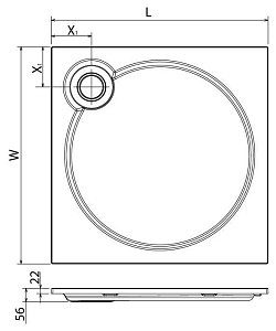 Душевой поддон Cezares TRAY-S-A-90-56-W 90х90 белый купить в интернет-магазине Sanbest