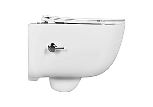 Унитаз подвесной Aquatek ДИВА AQ2012B-00 белый, с функцией биде, безободковый, с крышкой микролифт купить в интернет-магазине Sanbest