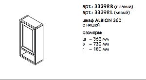 Шкаф Caprigo Albion-promo 360 кремовый для ванной в интернет-магазине сантехники Sanbest