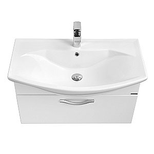 Тумба с раковиной Акватон Ария 80 белая глянцевая для ванной в интернет-магазине Sanbest