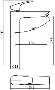 Смеситель для раковины Aquanet Static Black AF330-11B купить в интернет-магазине сантехники Sanbest