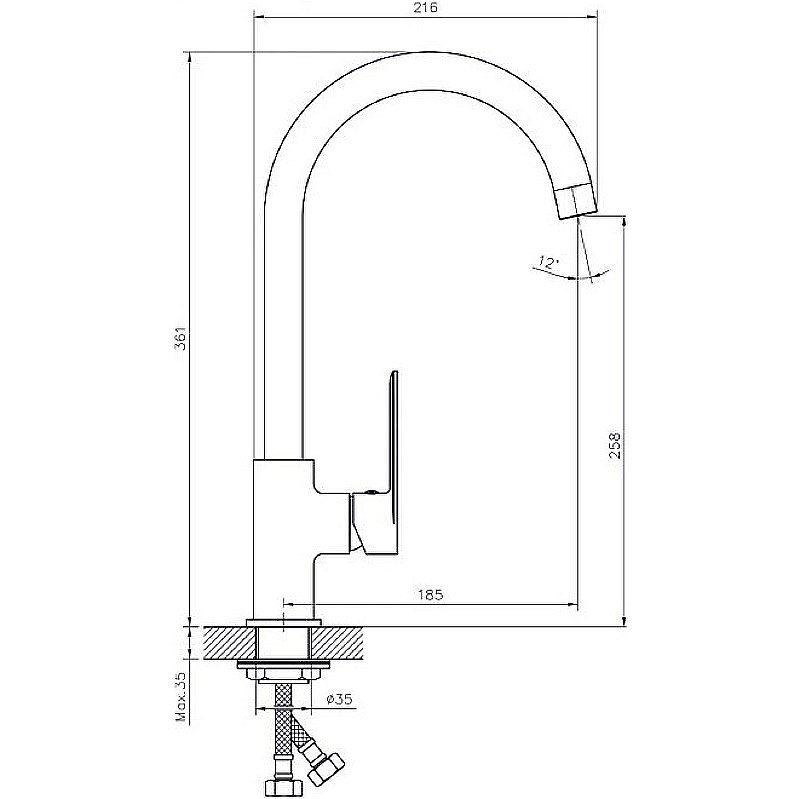Смеситель для кухни Rush Haiti HA1935-22 купить в интернет-магазине сантехники Sanbest