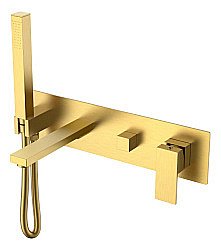 Смеситель для ванны Boheme Qubic 474-2-MG матовое золото купить в интернет-магазине сантехники Sanbest