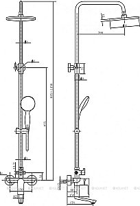 Душевая система Aquanet Arctic R AF520-72-R-CW купить в интернет-магазине сантехники Sanbest