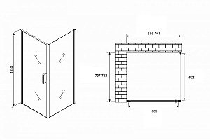 Душевой уголок ABBER Sonnenstrand AG04070M-S75M 70x75 стекло матовое/профиль хром купить в интернет-магазине Sanbest
