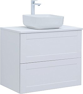 Тумба с раковиной Aquanet Терра 80 белая матовая для ванной в интернет-магазине Sanbest