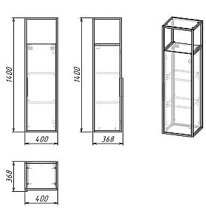 Пенал подвесной Grossman Лофт 304001 40 веллингтон/черный для ванной в интернет-магазине сантехники Sanbest