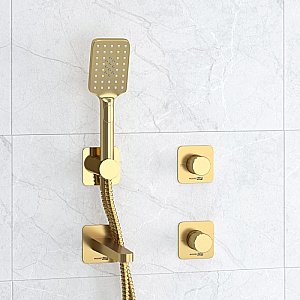 Смеситель для ванны WasserKRAFT Schunter SET2861 золото матовое купить в интернет-магазине сантехники Sanbest