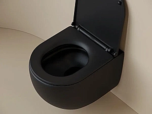 Унитаз подвесной Ceramica Nova UP CN4007MB безободковый, с крышкой микролифт, слив-торнадо, черный матовый купить в интернет-магазине Sanbest