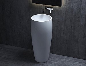 Раковина напольная Salini ARMONIA 130113G 47 из искусственного камня S-Sense, белая глянцевая купить в интернет-магазине Sanbest