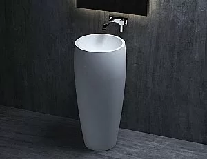 Раковина напольная Salini ARMONIA 130113G 47 из искусственного камня S-Sense, белая глянцевая купить в интернет-магазине Sanbest