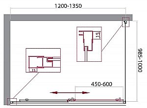 Душевой уголок BelBagno UNIQUE-AH-1-120/135-100-C-Cr 135х100 стекло прозрачное/профиль хром купить в интернет-магазине Sanbest