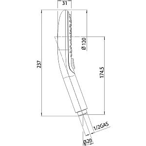 Душевая лейка Bossini Syncronia B00800.030 хром купить в интернет-магазине сантехники Sanbest