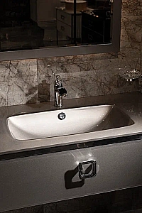 Консоль с раковиной Armadi Art LUCIDO DELMAR 80 коричневый для ванной в интернет-магазине сантехники Sanbest