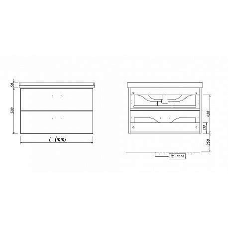 Тумба с раковиной Caprigo Brighton-L 90 Modern для ванной в интернет-магазине Sanbest