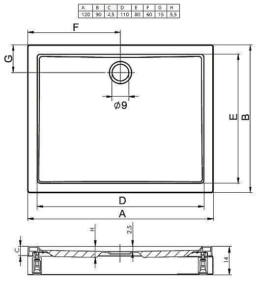 Душевой поддон Riho Davos 255 120x90 D002008005 белый купить в интернет-магазине Sanbest