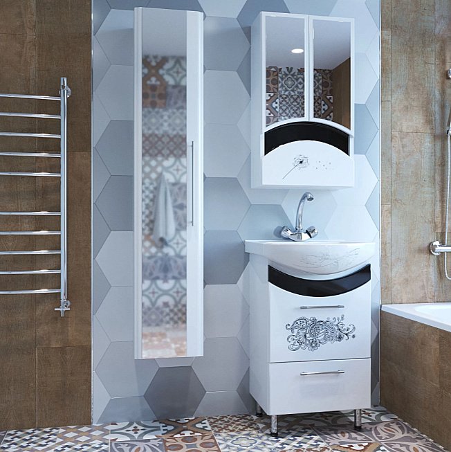 Тумба с раковиной MIXLINE РАДУГА 50 цветы для ванной в интернет-магазине Sanbest