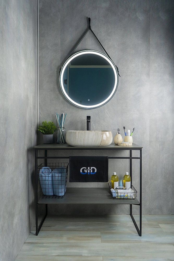 Раковина накладная Gid 45 Mnc554 54452 бежевый мрамор купить в интернет-магазине Sanbest